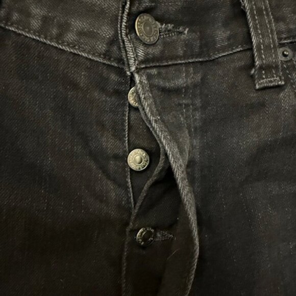 Vintage Levi’s 501 XX Jeans Black Original Straight Leg Denim Button Fly 38x32 - Picture 3 of 7